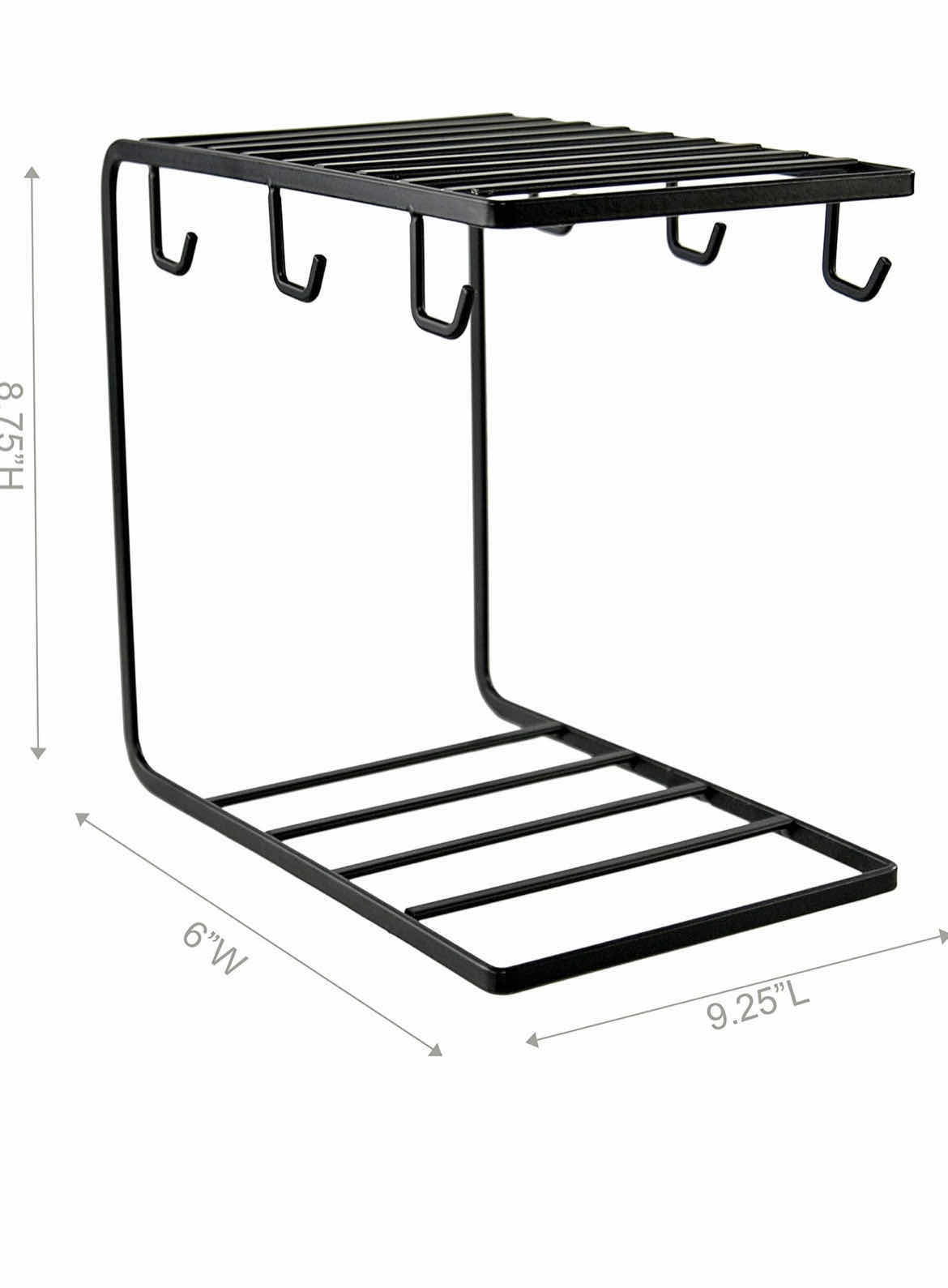 Photo 3 of BRAND NEW-HOME-X RUSTIC BLACK METAL, 6-MUG HOLDER AND DISH DRYING STAND FOR KITCHEN COUNTER TOP, 6"W X 8"H.