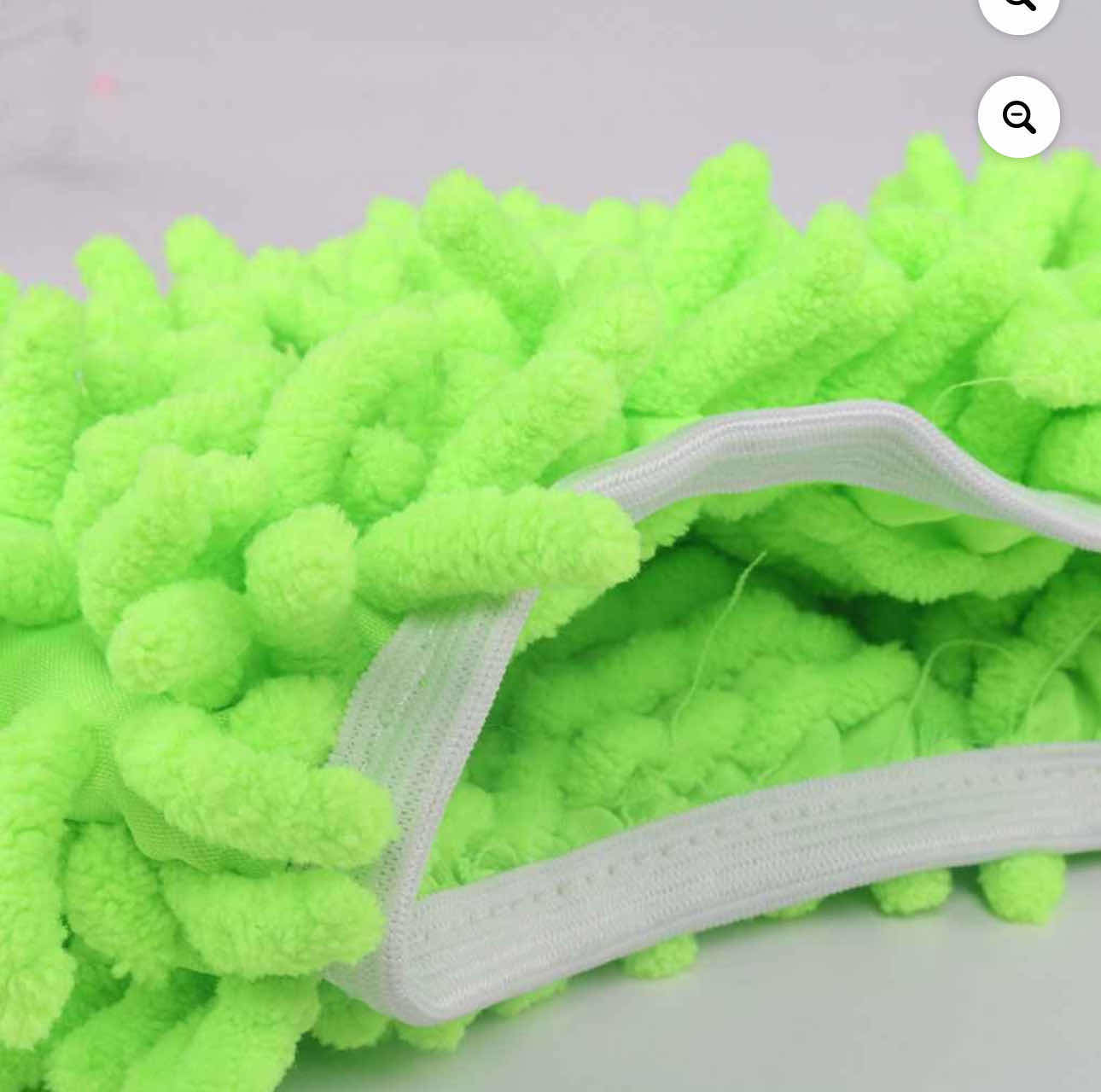 Photo 2 of NEW CASE-HOME-X WASHABLE CHENILLE FIBER, HOME FLOOR CLEANING DUST MOP SOCKS IN GREEN, MOPPING SHOES. (APROX 150 IN CASE)