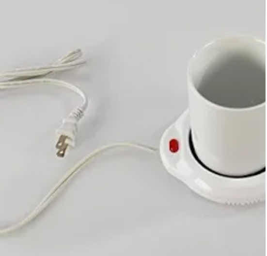 Photo 4 of BRAND NEW-HOME-X WHITE MUG AND ELECTRIC WARMER SET, COFFEE ACCESSORY FOR  HOME OR OFFICE, SMALL ELECTRIC COFFEE MUG PLATE WARMER, 3 1/2" D H 4"