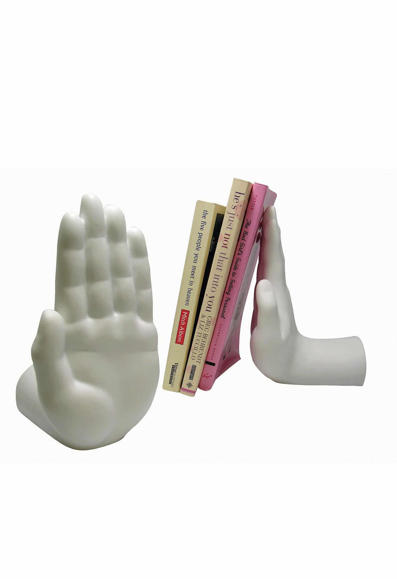 Photo 3 of BRAND NEW- SET OF RIGHT AND LEFT STOP HANDS BOOKEND PAIR (WHITE). 7"H