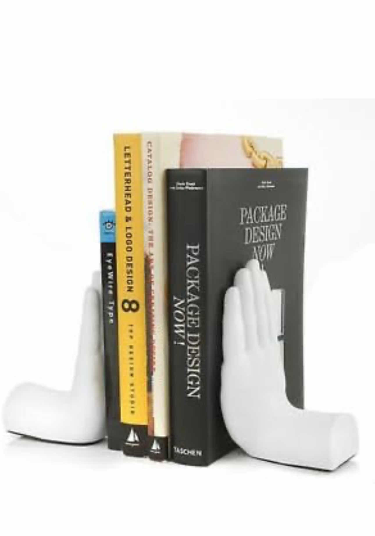 Photo 2 of BRAND NEW- SET OF RIGHT AND LEFT STOP HANDS BOOKEND PAIR (WHITE). 7"H