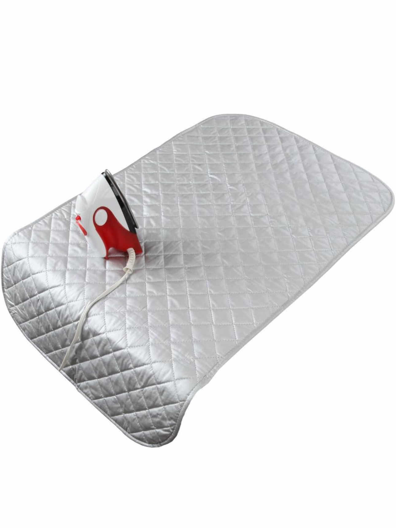 Photo 1 of 2-BRAND NEW-HOME-X MAGNETIC IRONING MAT. GREY QUILTED, HEAT RESISTANT PAD. GREAT FOR TRAVEL OR AT HOME IRONING BOARD ALTERNATIVE. 18.5"W X 27.5"L