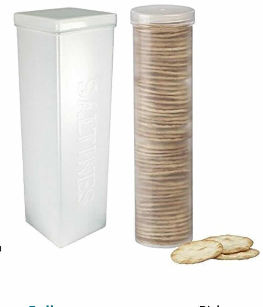 Photo 1 of BRAND NEW SET OF 2 Home-X - SALTINE CRACKER SLEEVE STORAGE CONTAINER/COOKIE STAY FRESH KEEPER, 1 ROUND AND 1 SQUARE