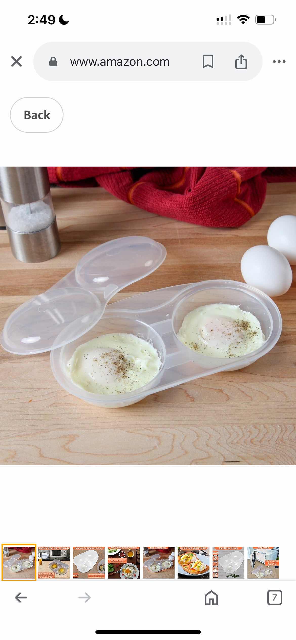 Photo 1 of 4-BRAND NEW-HOME-X MICROWAVE 2 EGG POACHER. BPA FREE, WITH LID. (4CT)