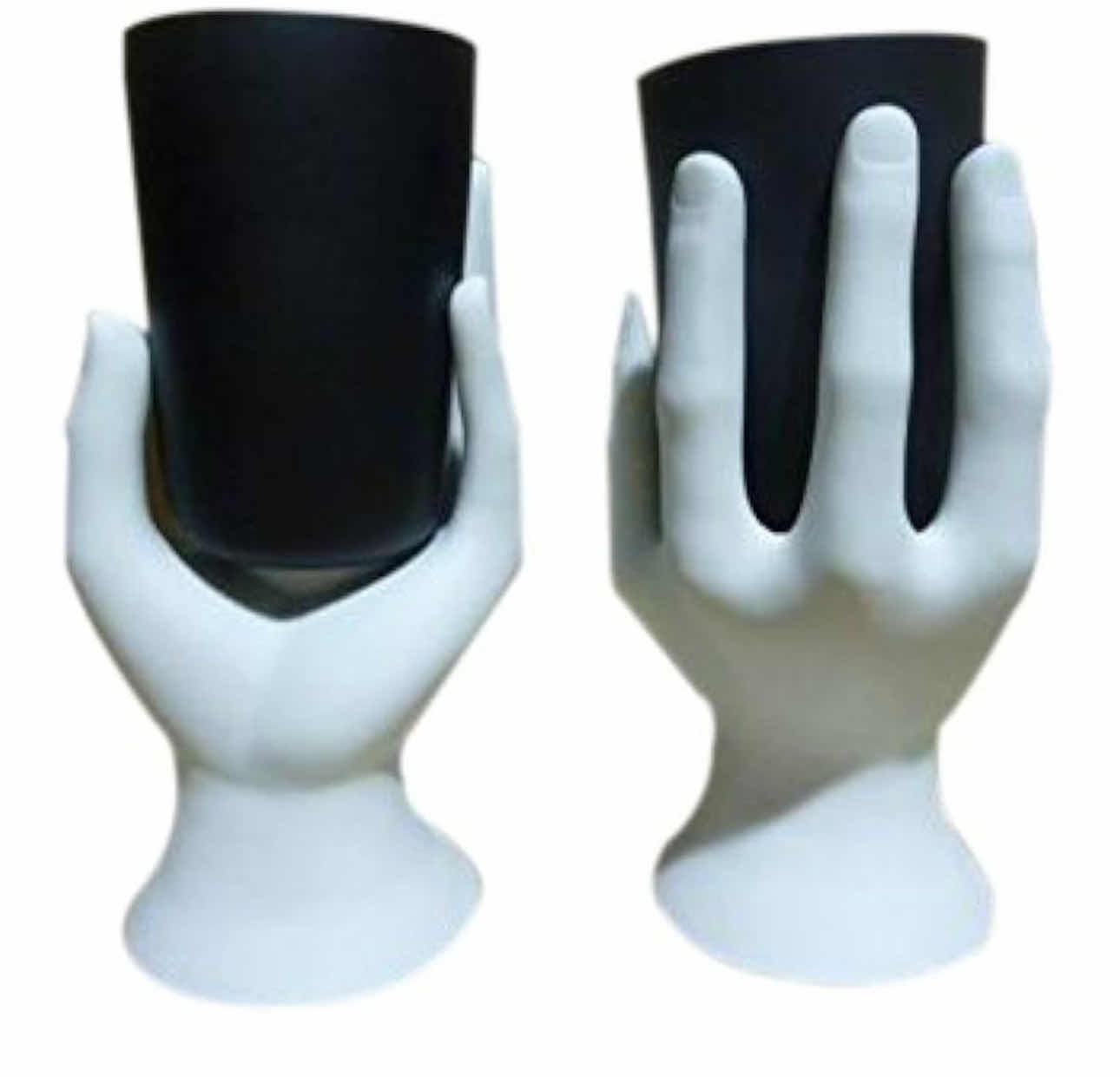 Photo 1 of BRAND NEW-ARAD DECORATIVE ART "HAND" CUP PEN/PENCIL HOLDER. 9"H (WHITE/BLACK)