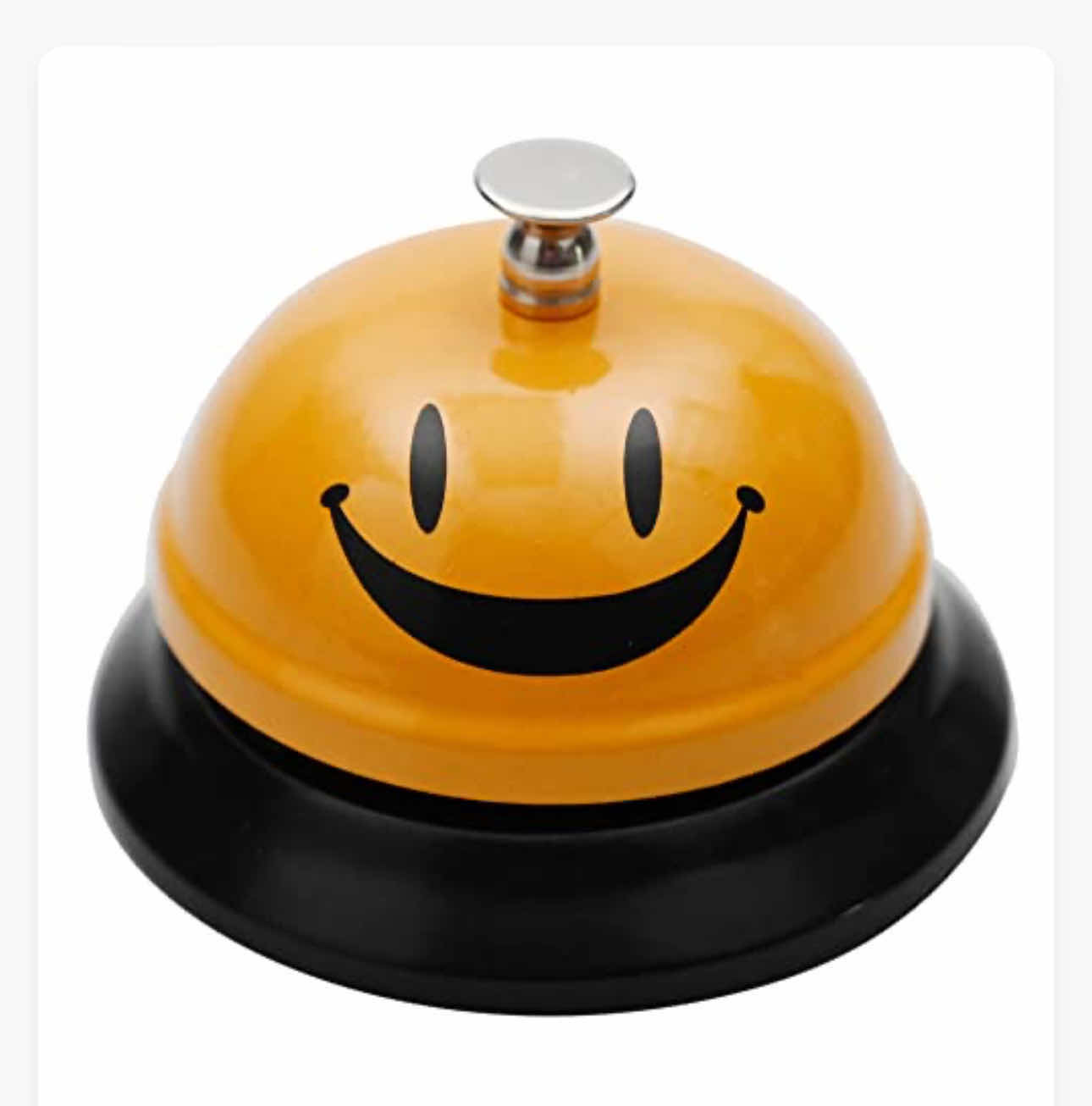 Photo 1 of 6-HOME-X NOVELTY YELLOW SMILING CALL BELL.SERVICE BELL FOR SCHOOL, RECEPTION DESK, COUNTER BELL, HOTEL BELL. 2.25"H. YELLOW (6CT)