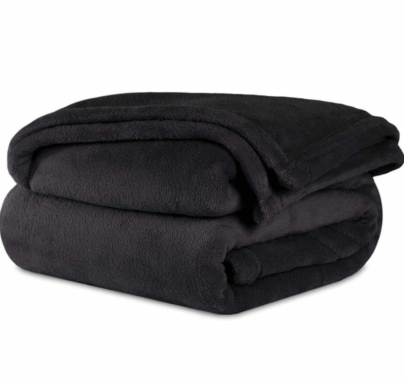 Photo 1 of BRAND NEW-BLACK BERKSHIRE "SERASOFT" PLUSH MICRO-FLEECE THROW BLANKET. 50" X 60"