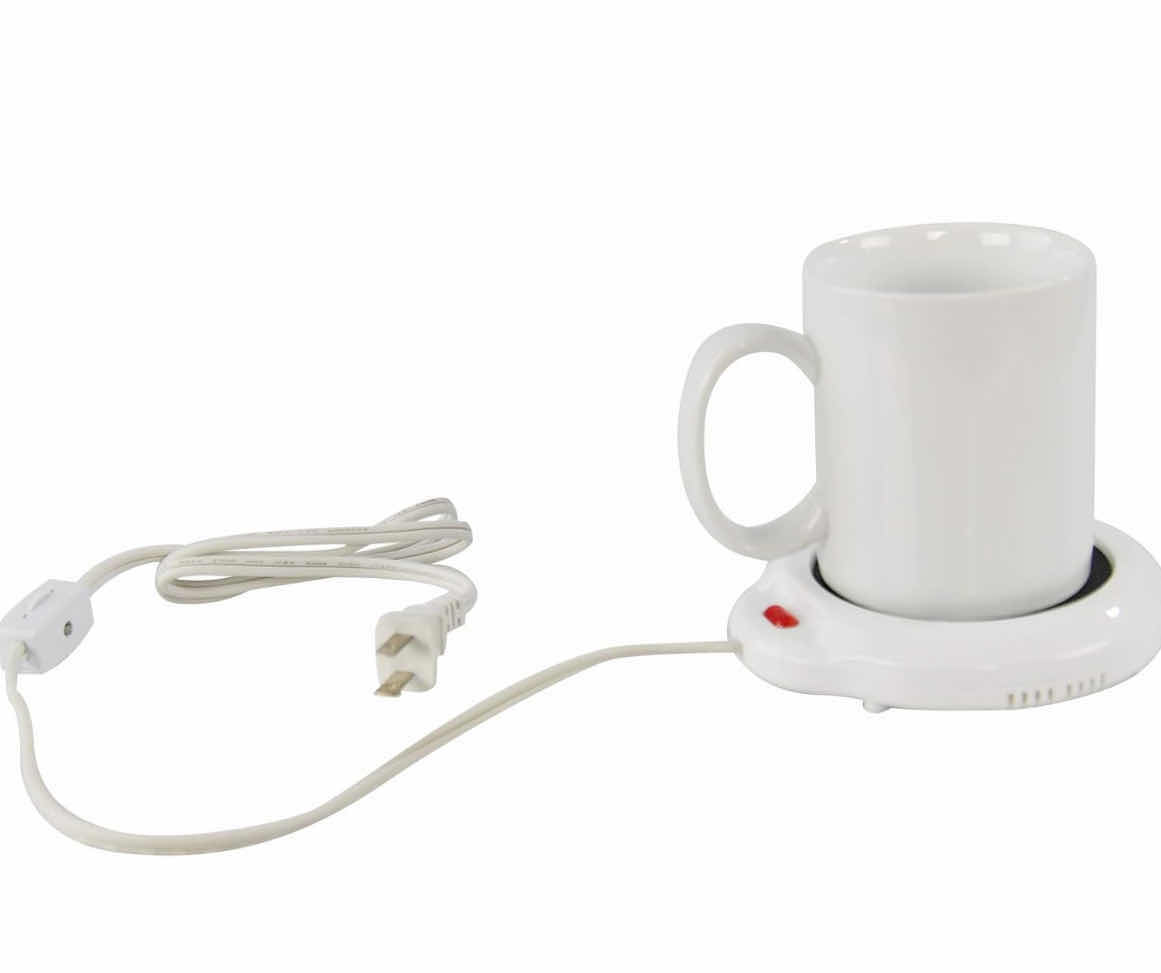 Photo 1 of BRAND NEW CASE OF 12- HOME-X WHITE  MUG WITH MUG WARMER SET, 3 1/2" D x 4" H, White