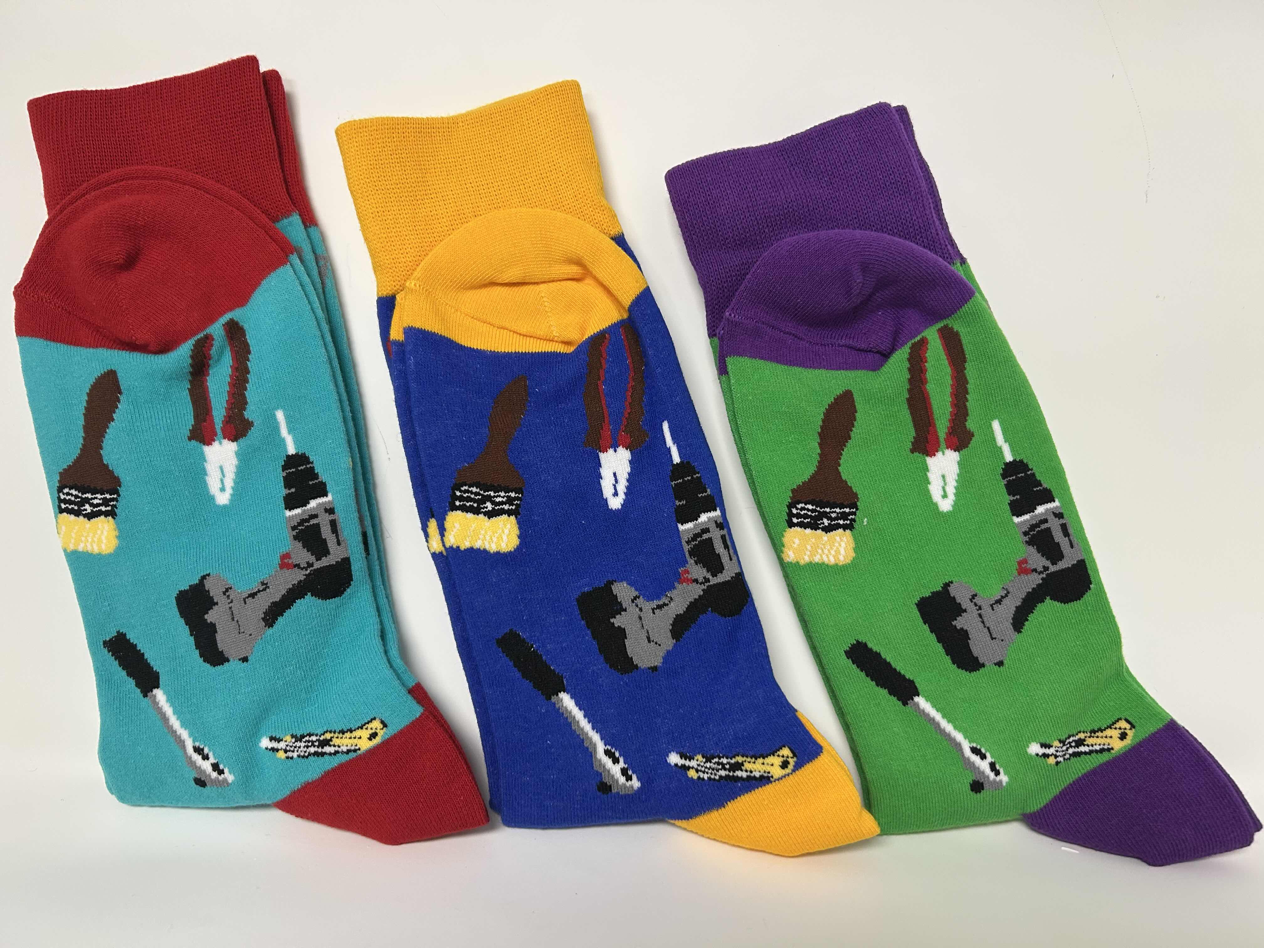 Photo 1 of 35- PAIRS-BRAND NEW CASE OF-ARAD CONSTRUCTION THEMED  NOVELTY SOCKS.