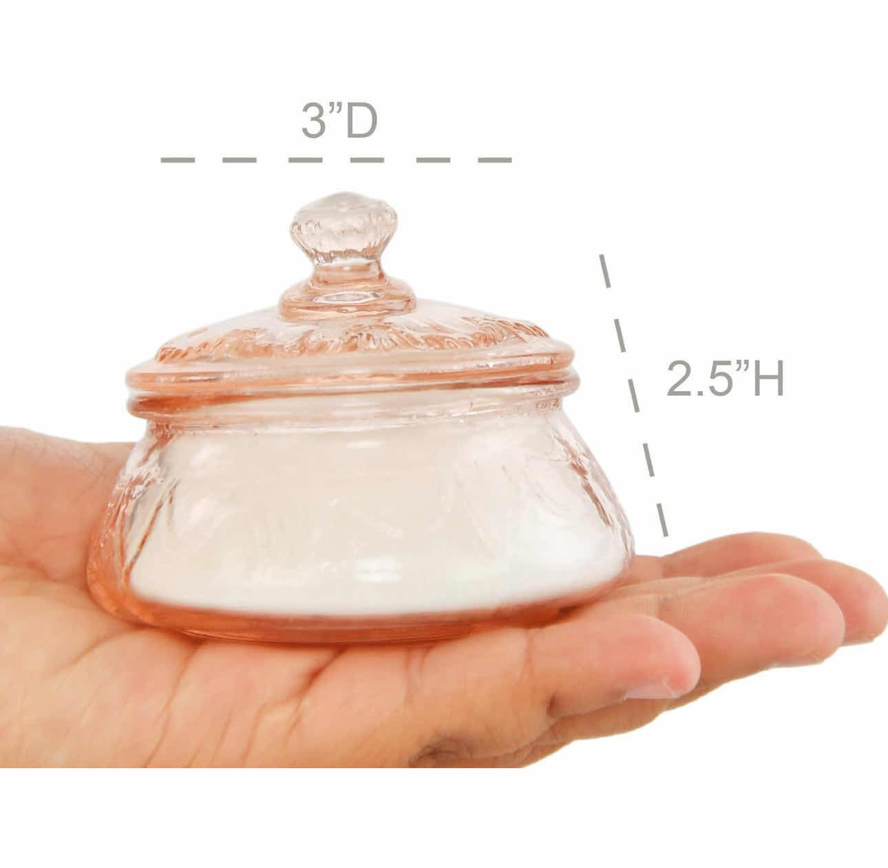 Photo 2 of BRAND NEW CASE OF HOME-X RETRO NOSTALGIC THREE DIMENSIONAL RELIEF DEPRESSION STYLE GLASS SUGAR JAR WITH LID