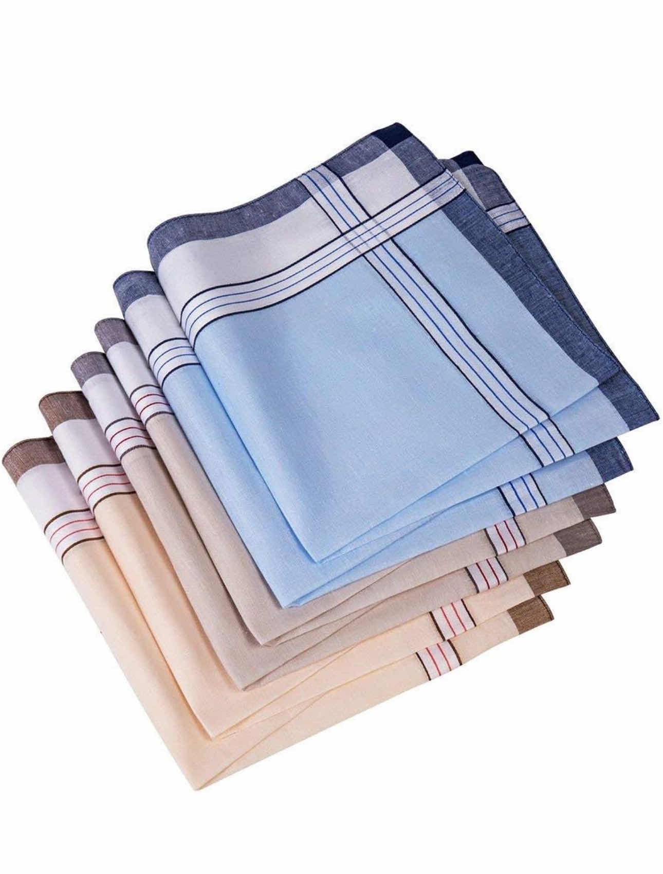 Photo 1 of BRAND NEW CASE OF ARAD MENS 100% COTTON HANDKERCHIEFS, BLUE, GREEN AND BEIGE