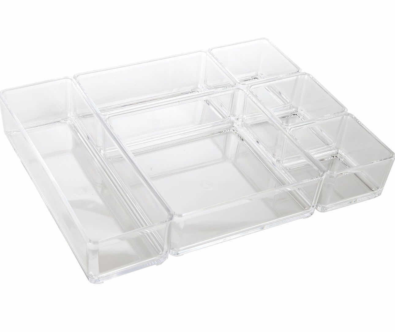 Photo 1 of BRAND NEW CASE OF CLEAR ACRYLIC OFFICE, TOOL, CRAFT ORAGNIZER , 6 PIECES