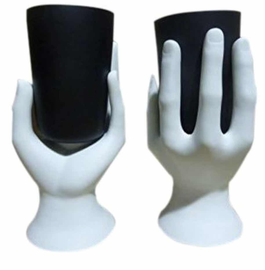 Photo 1 of 2- ARAD HAND CUP PEN/PENCIL HOLDER (WHITE/BLACK)