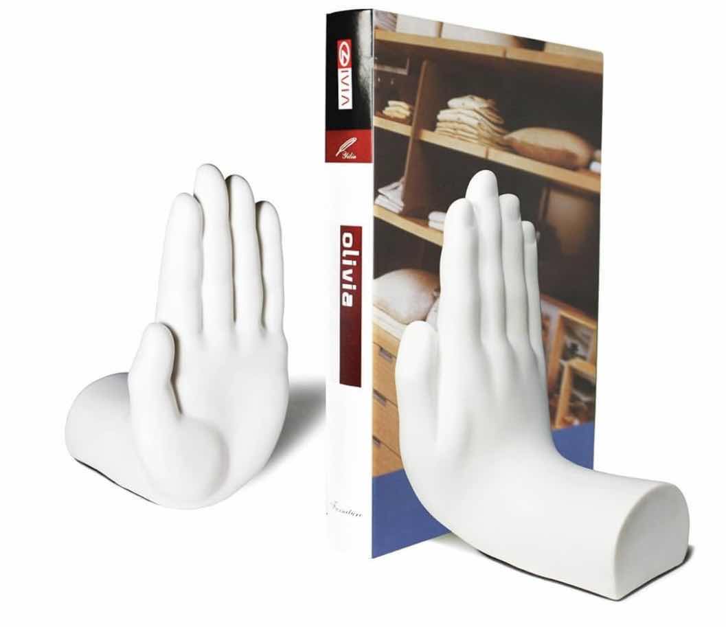 Photo 1 of BRAND NEW CASE OF ARAD LILGIFT STOP HANDS BOOKENDS PAIR WHITE