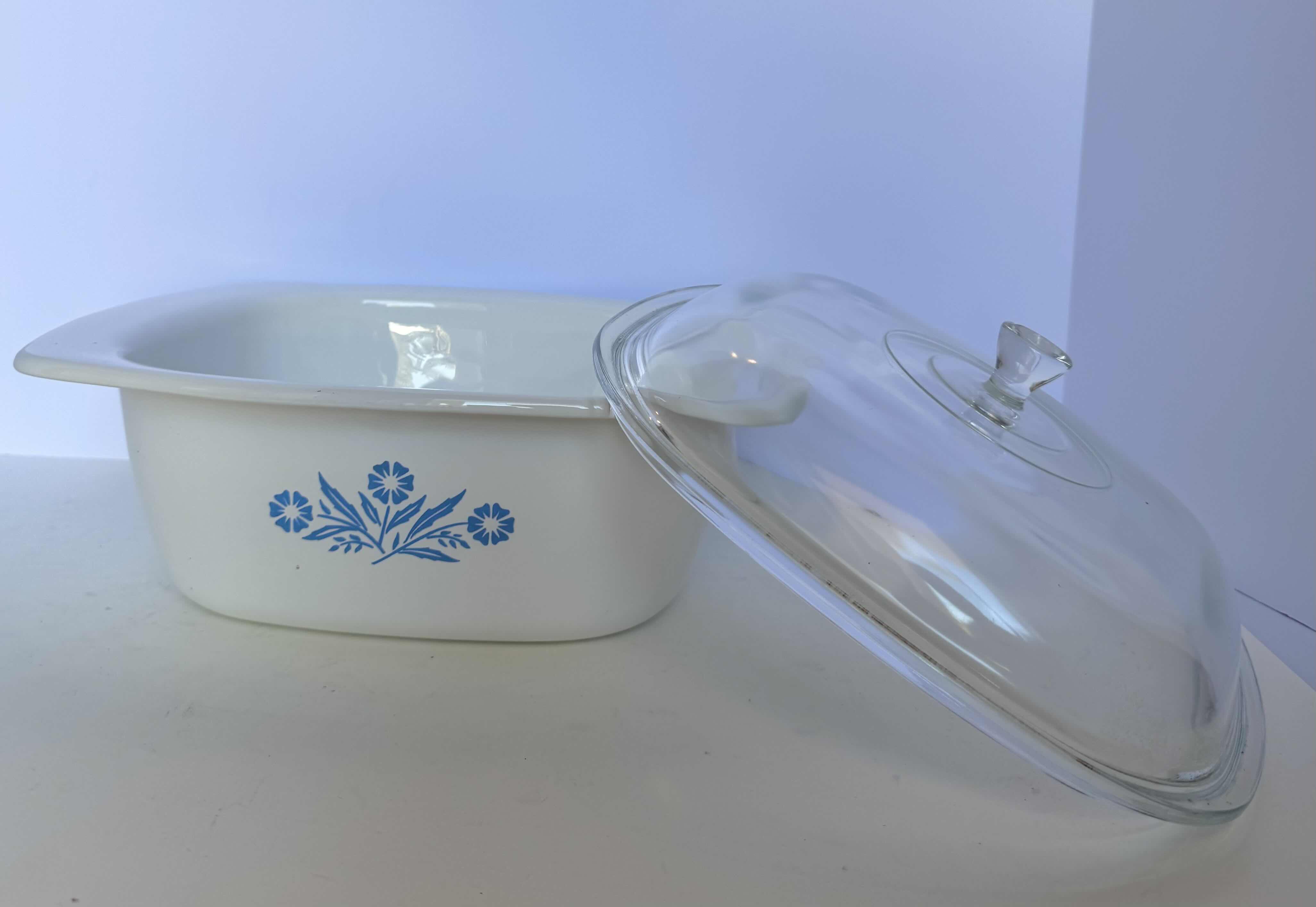 Photo 1 of CORNING WARE "CORNFLOWER" BAKING DISH WITH COVER 11.5”W X 4”H