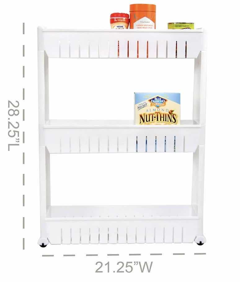 Photo 2 of BRAND NEW CASE OF HOME-X SLIM 3-TIER ROLLING CART FOR LAUNDRY AND BATHROOM ORGANIZATION, SPACE-SAVING STORAGE WITH SHELVES AND WHEELS, NARROW ORGANIZER, WHITE