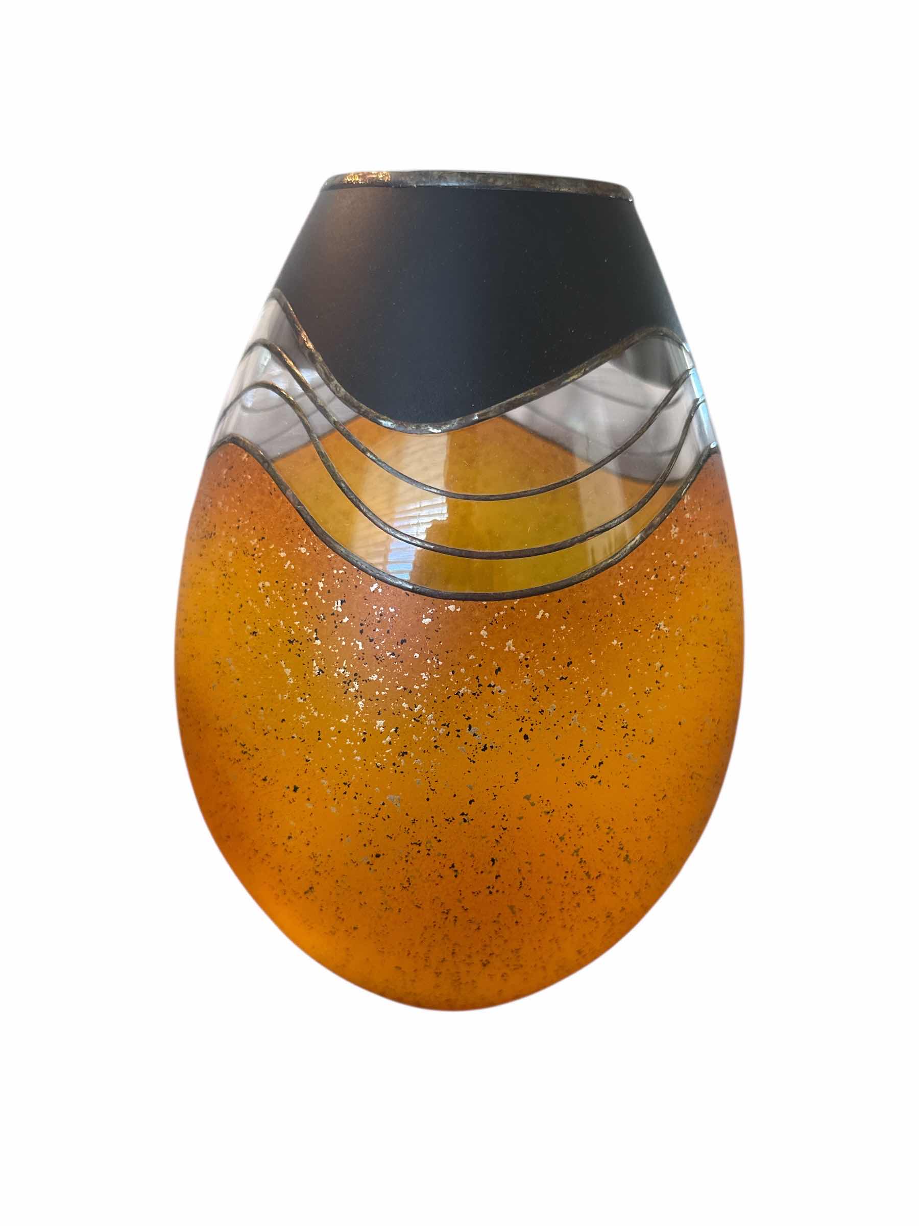 Photo 1 of 80 CZECH AMBER ART VASE WITH CERTIFICATE OF ORIGINALITY