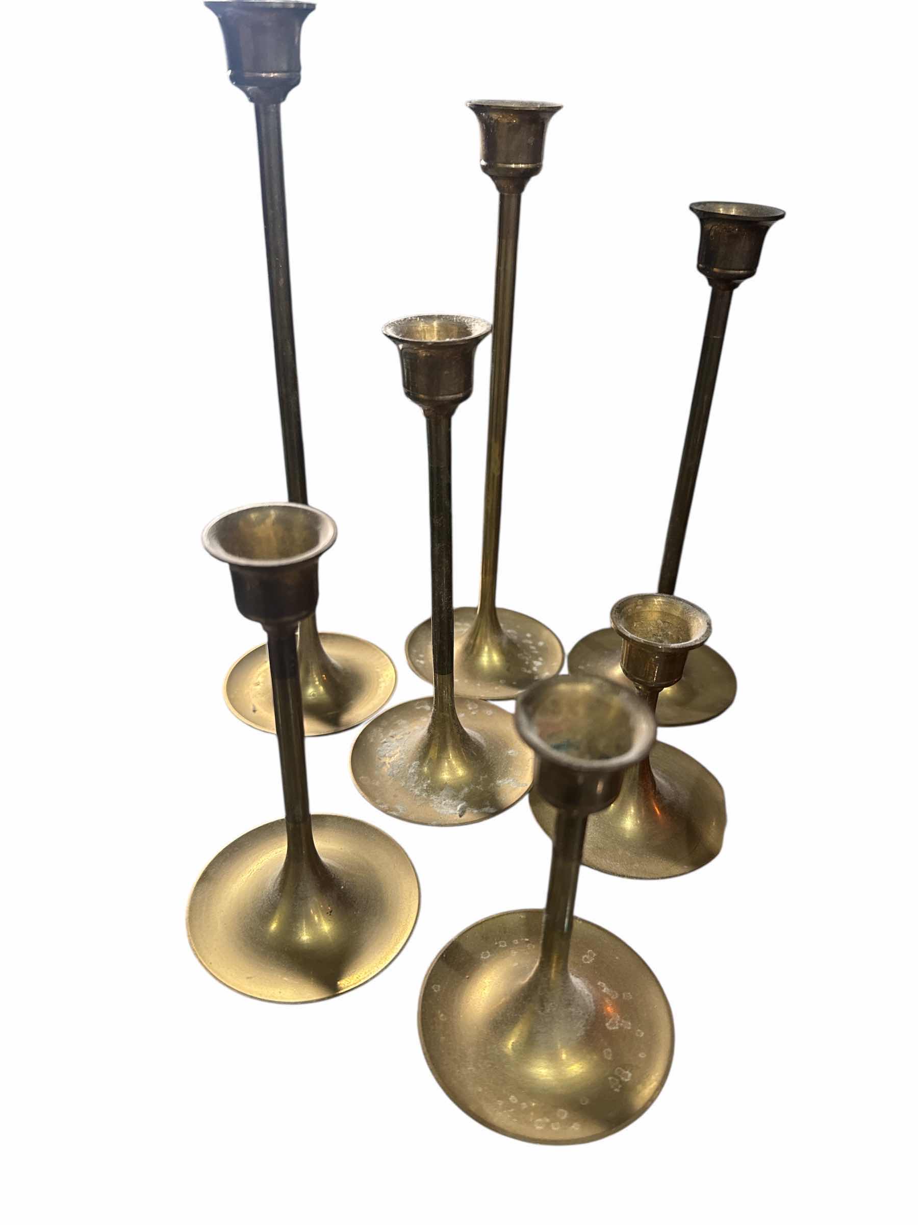 Photo 1 of COPPER KETTLE, BRASS MATCH HOLDER, CANDLESTICKS
