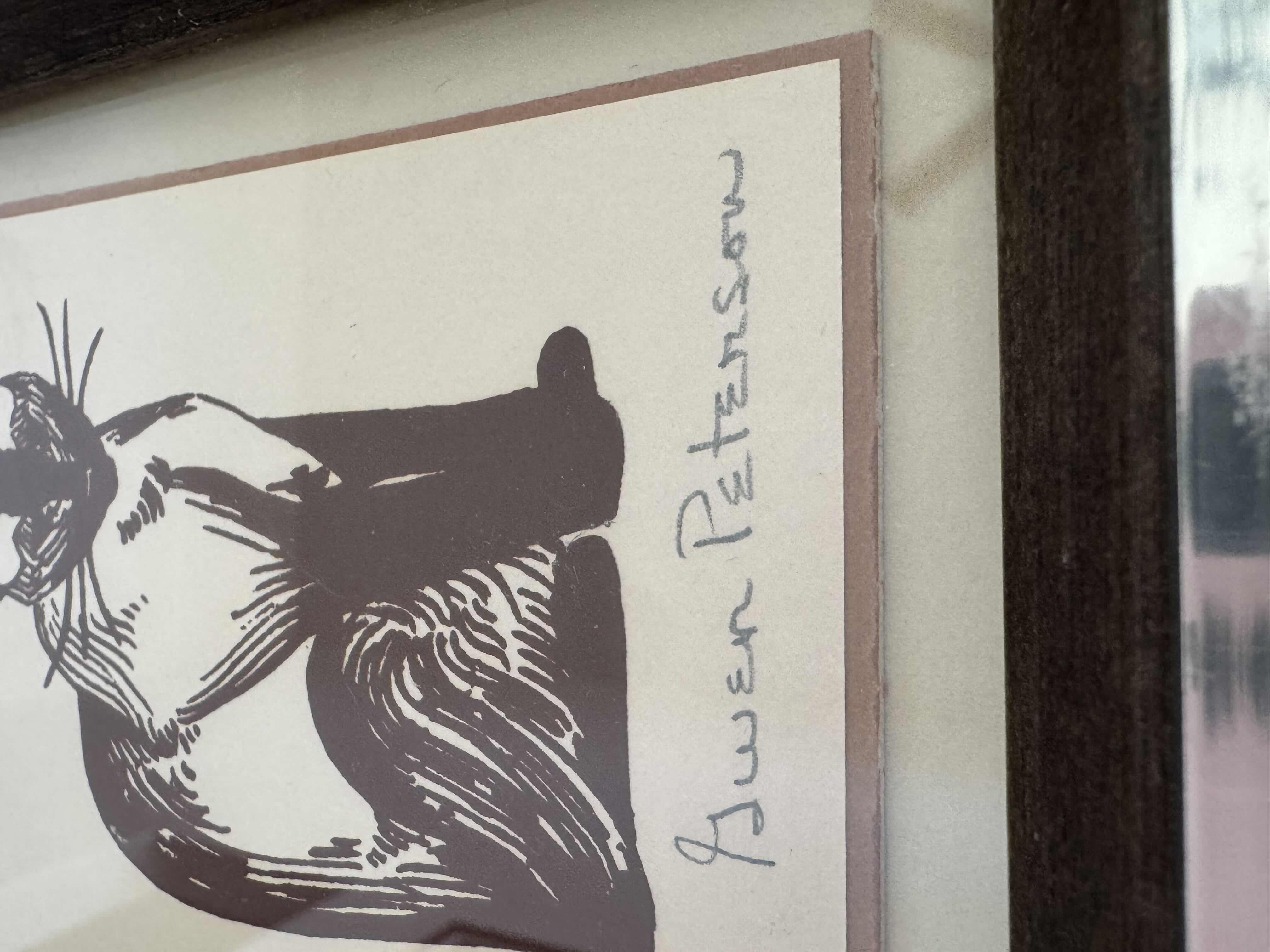 Photo 1 of 70 
VINTAGE WOODEN FRAMED SIGNED GEEN PETERSON CAT ARTWORK. 

6” X 6” X H1.5”