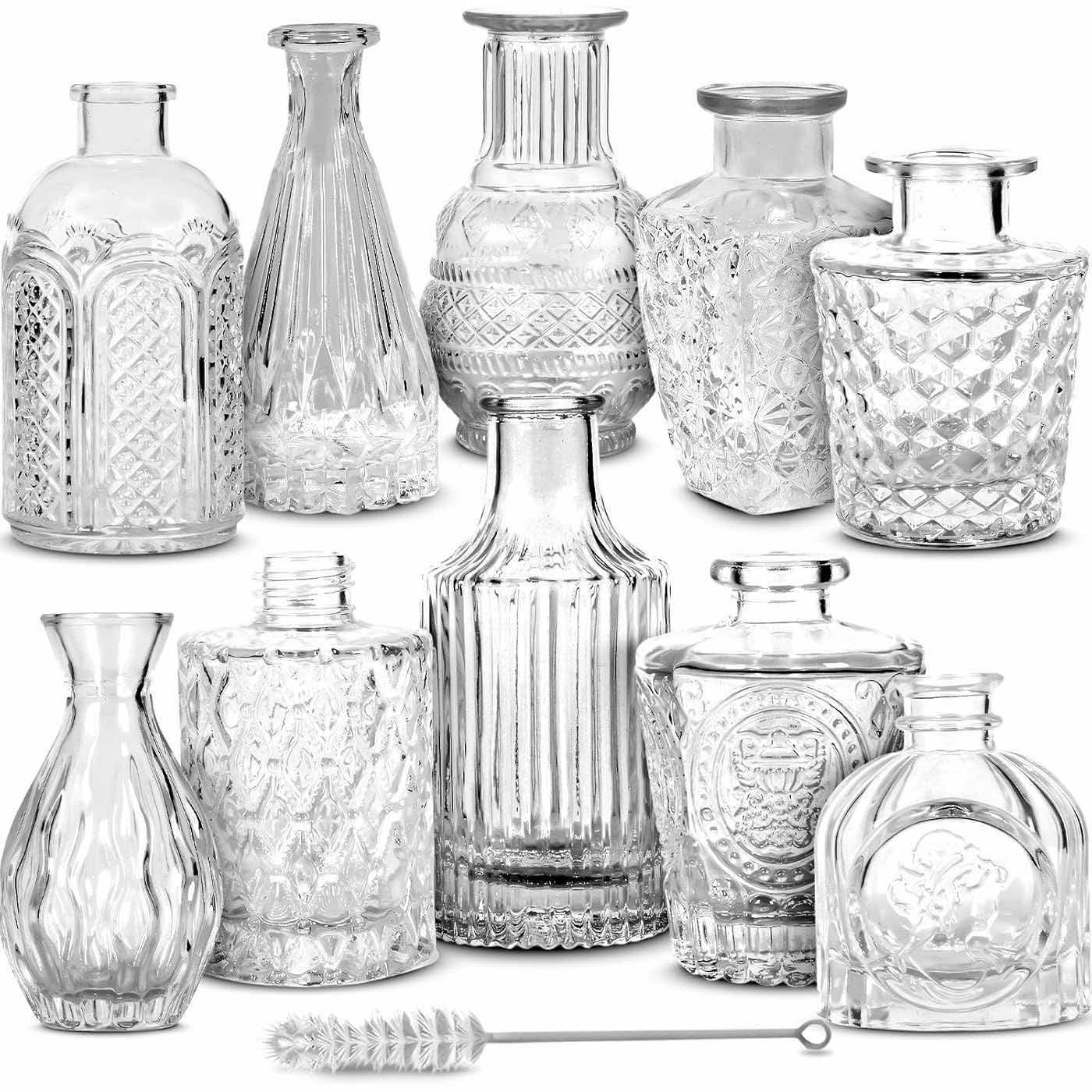 Photo 1 of NEW CASE OF ADORA HOMES VINTAGE RUSTIC STYLE CENTERPIECE SMALL BUD DECORATIVE VASES (4 SETS OF 10)