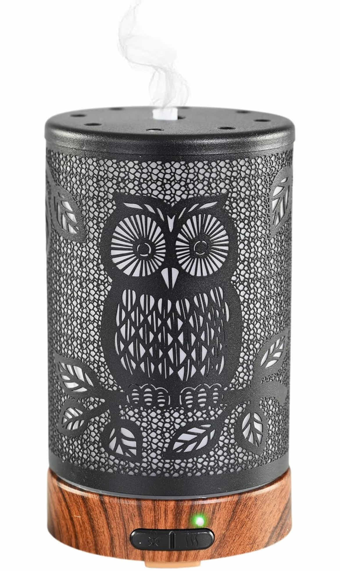 Photo 1 of NEW CASE OF BLACK CARVED METAL OWL ESSENTIAL OIL DIFFUSER (12PCS PER CASE)