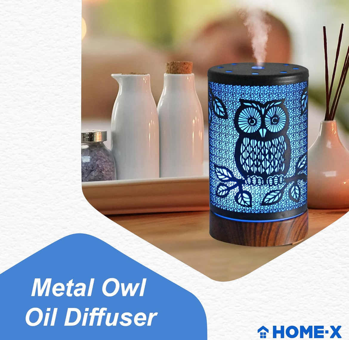 Photo 2 of NEW CASE OF BLACK CARVED METAL OWL ESSENTIAL OIL DIFFUSER (12PCS PER CASE)