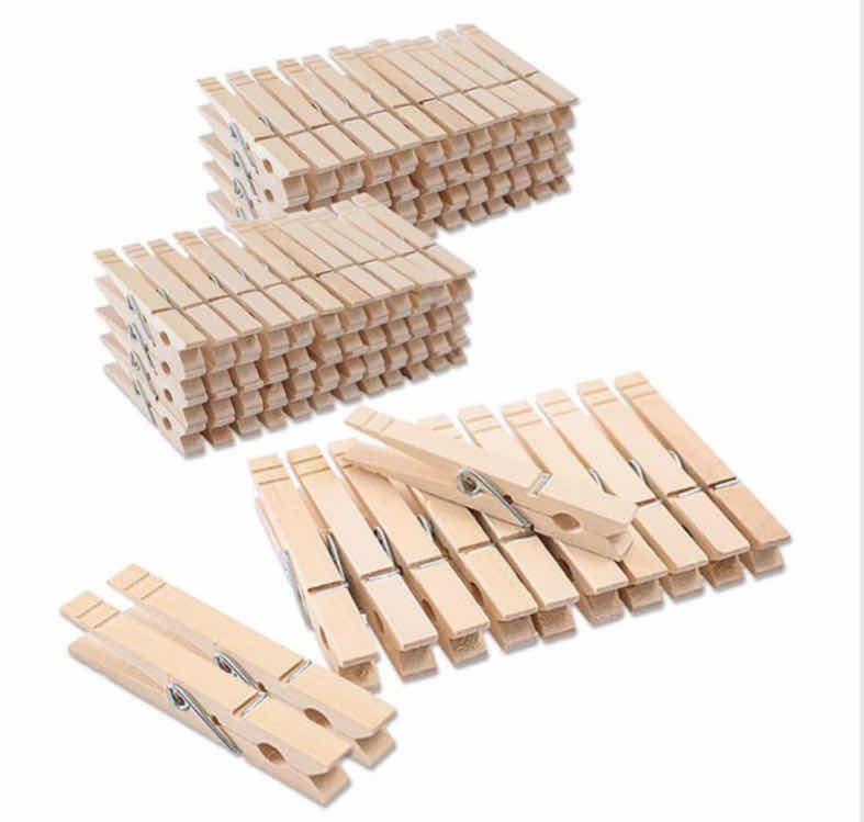 Photo 1 of NEW CASE OF HOME-X WOOD 3.5” CLOTHESPINS, 100 PCS PER SET/15 SETS PER CASE (1,500 CLOTHESPINS PER CASE)