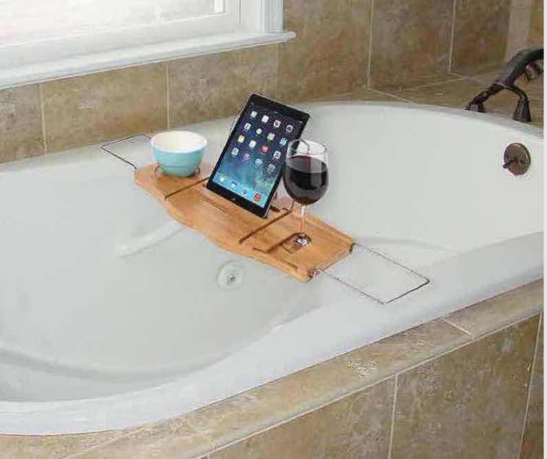 Photo 1 of NEW CASE OF ARAD LUXURY BAMBOO EXPANDABLE BATH TRAY/CADDY, EXPANDS FROM 27.75”-41.5” (5 PCS/CASE)