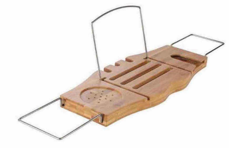 Photo 1 of NEW CASE OF ARAD LUXURY BAMBOO EXPANDABLE BATH TRAY/CADDY, EXPANDS FROM 27.75”-41.5” (5 PCS/CASE)