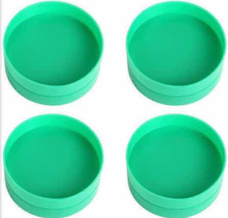 Photo 1 of NEW CASE OF HOME-X GREEN PLASTIC SODA CAN & CANNED FOOD SHELF ORGANIZER STACKERS (1 CASE/48 SETS OF 4)