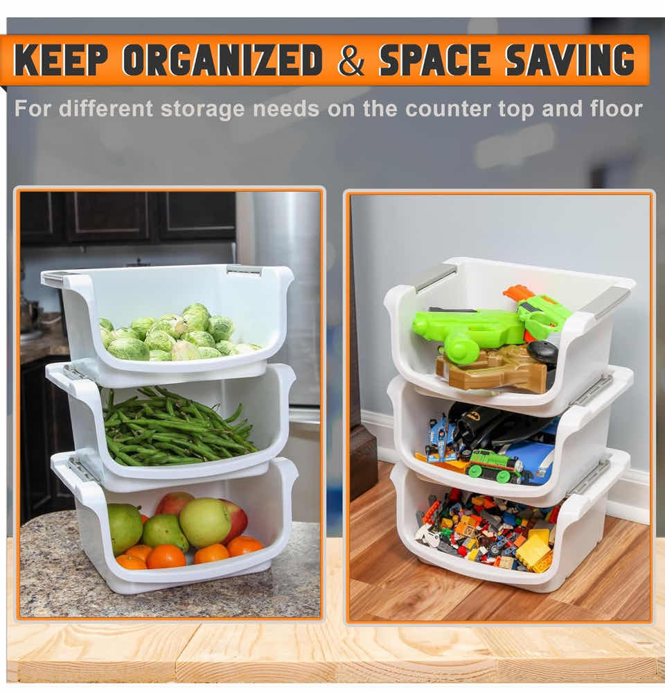 Photo 1 of NEW CASE HOME-X SMALL NESTING/STACKABLE STORAGE BINS, 3 BINS PER SET (1 CASE/6 SETS)