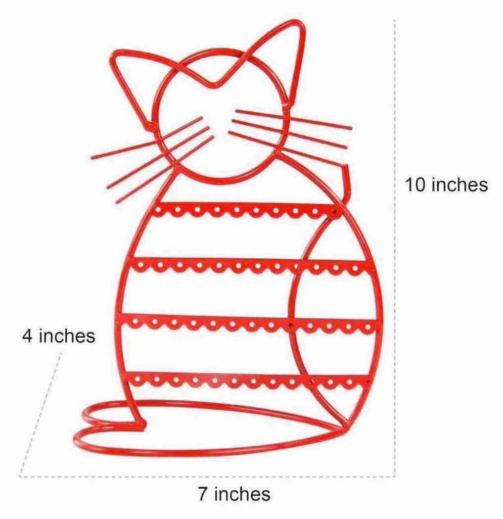 Photo 1 of NEW CASE OF ARAD CAT-SHAPED EARRING HOLDER/ORGANIZER DISPLAY, RED (16 PCS/CASE)