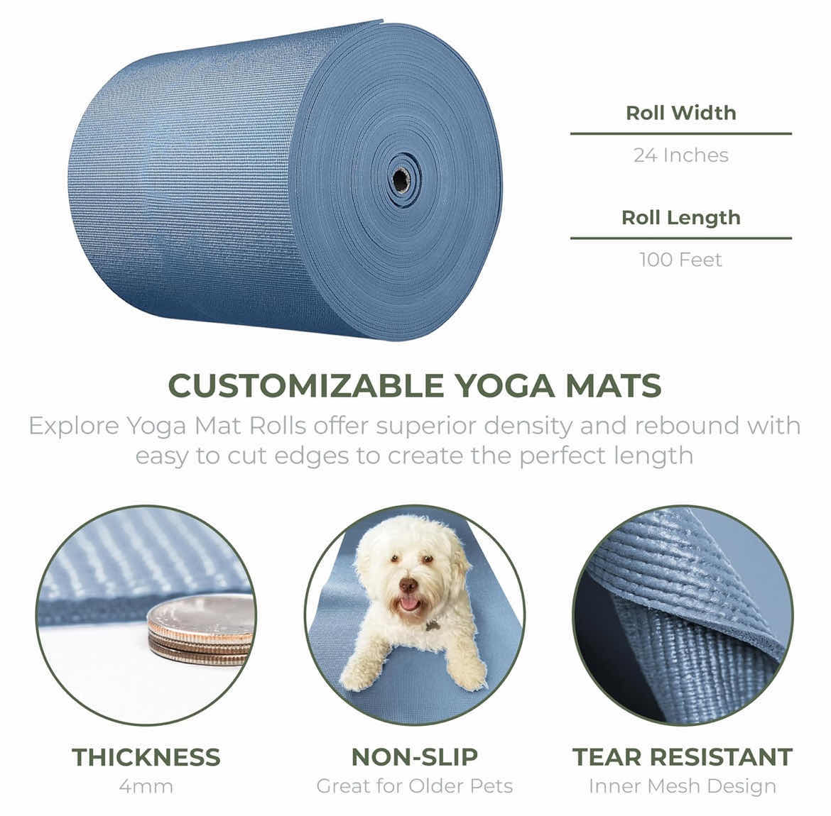 Photo 1 of NEW CASE OF SUNSHINE YOGA RIVERSIDE BLUE BIG ECONOMY YOGA MAT ROLL 24” X 100’