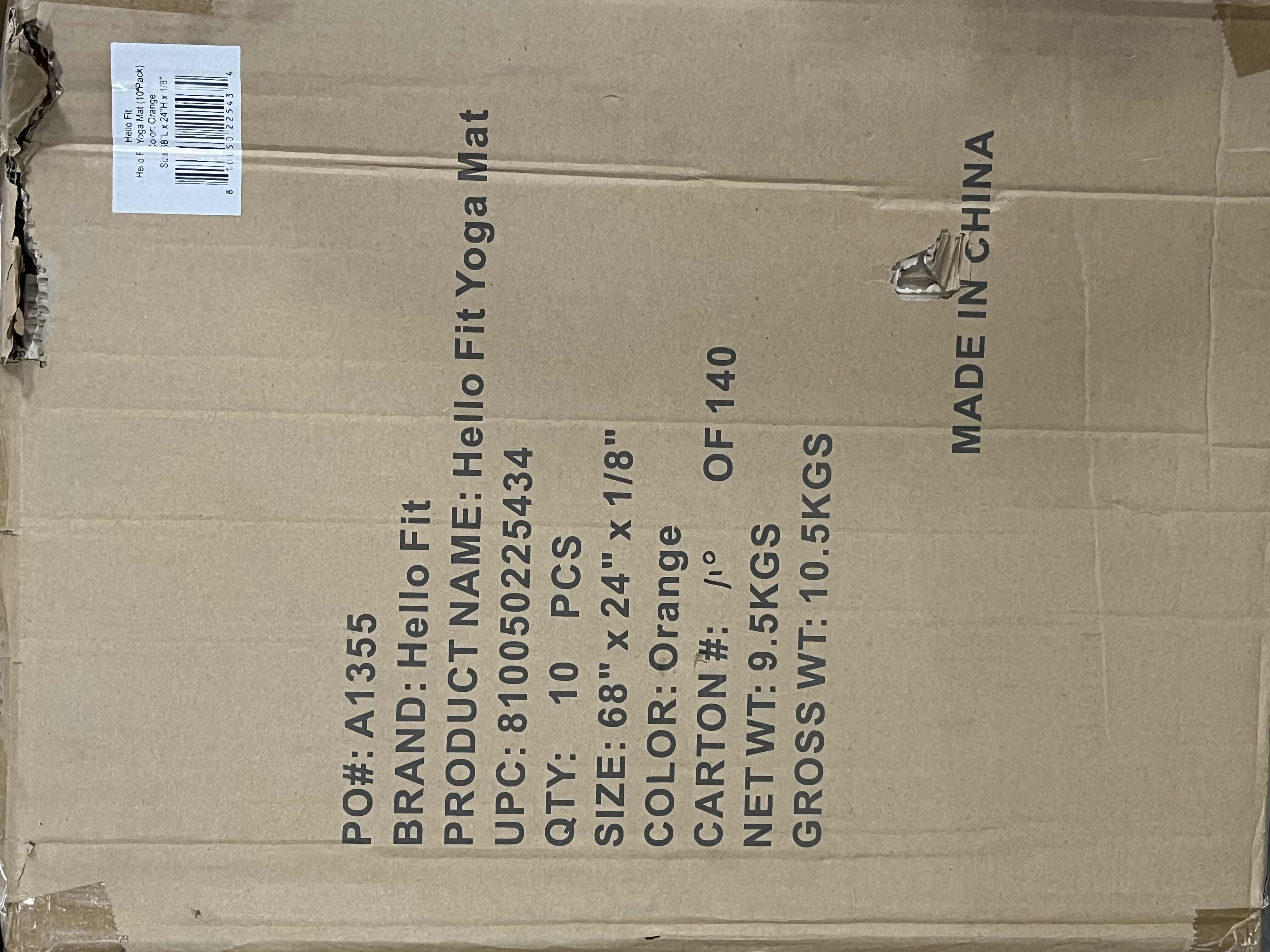 Photo 1 of NEW CASE OF HELLO FIT ORANGE YOGA MATS (10 PER CASE)