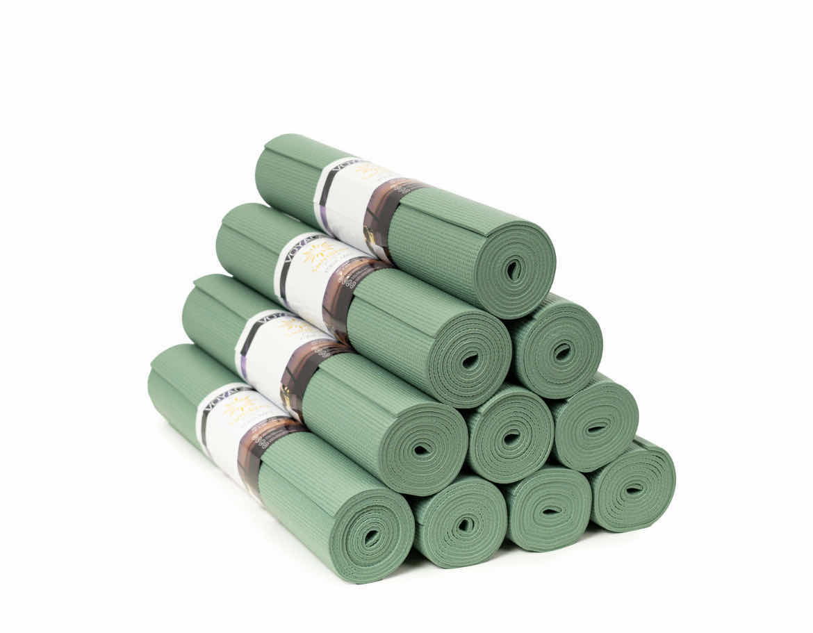 Photo 1 of NEW CASE OF SUNSHINE YOGA OLIVE GREEN VOYAGE YOGA MATS 72” X 24” (10PCS PER CASE)
