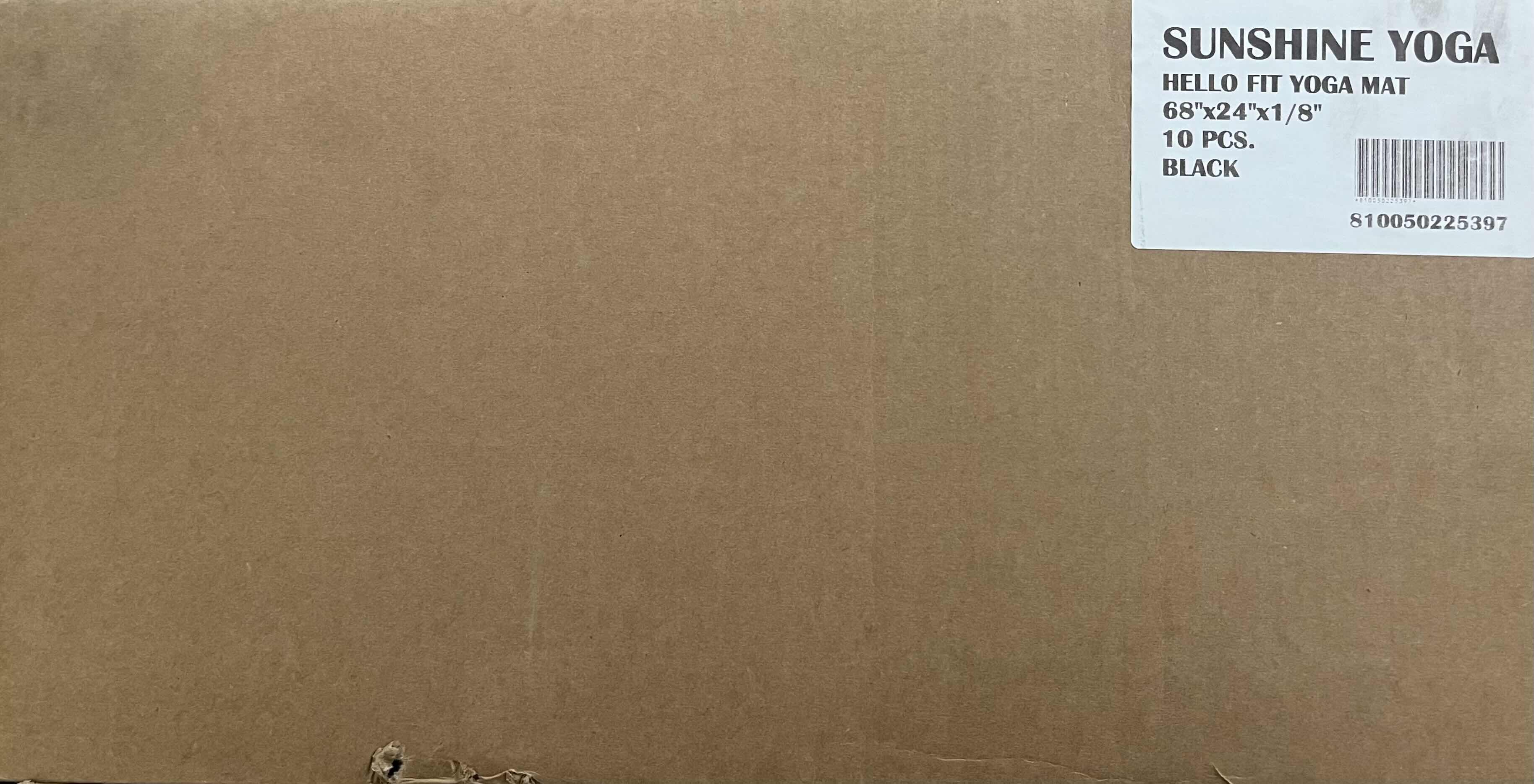 Photo 1 of NEW CASE OF SUNSHINE YOGA HELLO FIT BLACK YOGA MATS 68” X 24” (10PCS PER CASE)