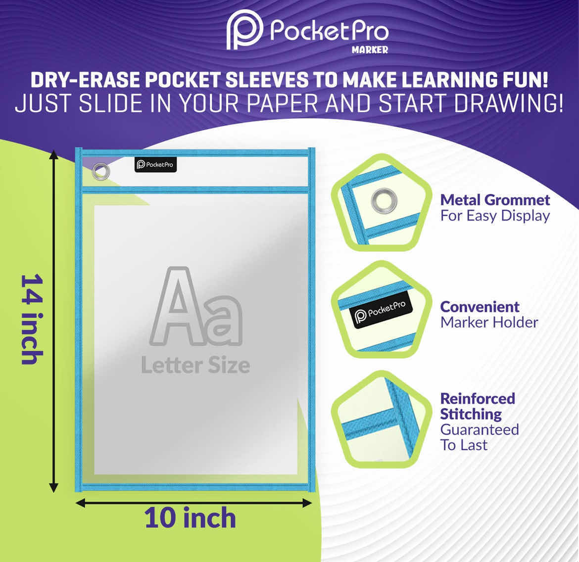 Photo 1 of NEW CASE OF POCKET PRO DRY-ERASE POCKETS (420PCS PER CASE)