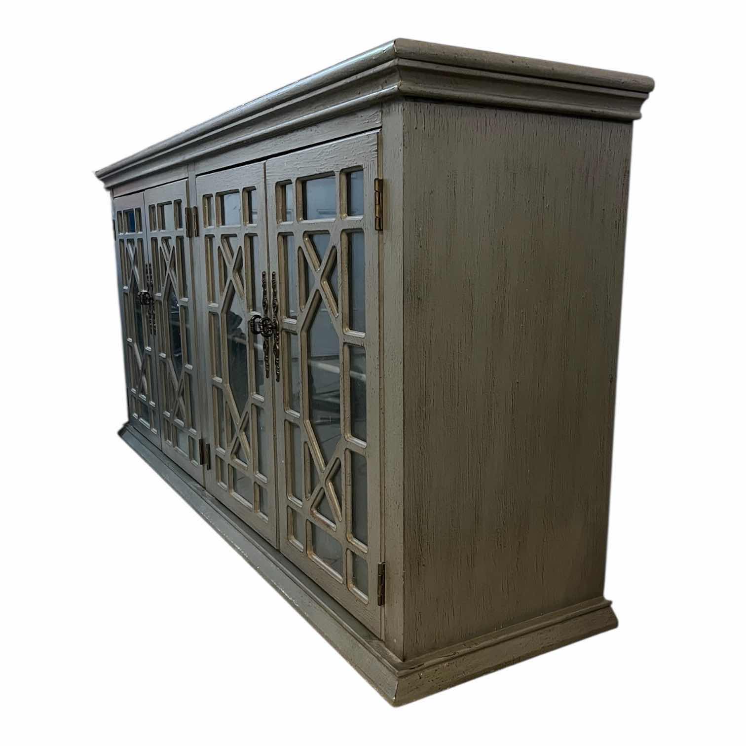 Photo 1 of COAST TO COAST CREDENZA BLUE GRAY FINISH WOOD CONSOLE MEDIA CABINET 72” X 17.5” H34.5”