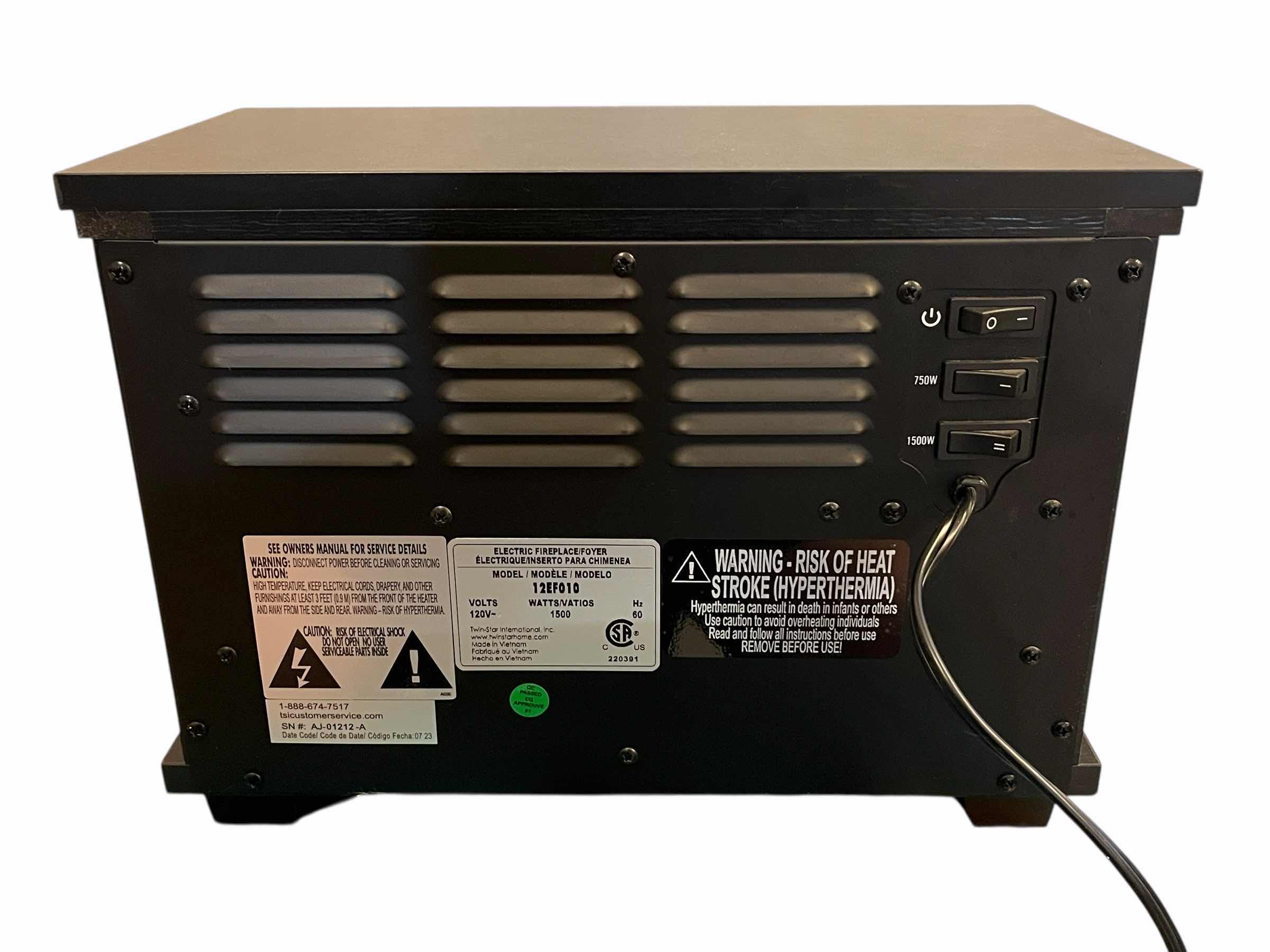 Photo 1 of DURAFLAME TABLE TOP ELECTRIC FIREPLACE HEATER 12EF010