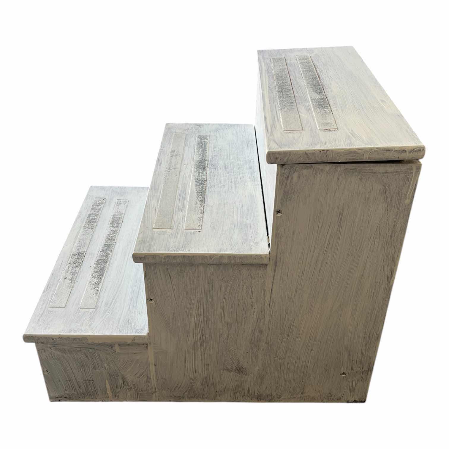 Photo 1 of FARMHOUSE STYLE WHITE DISTRESSED WOOD STEPS 15.75” X 17.75” H14.75”
