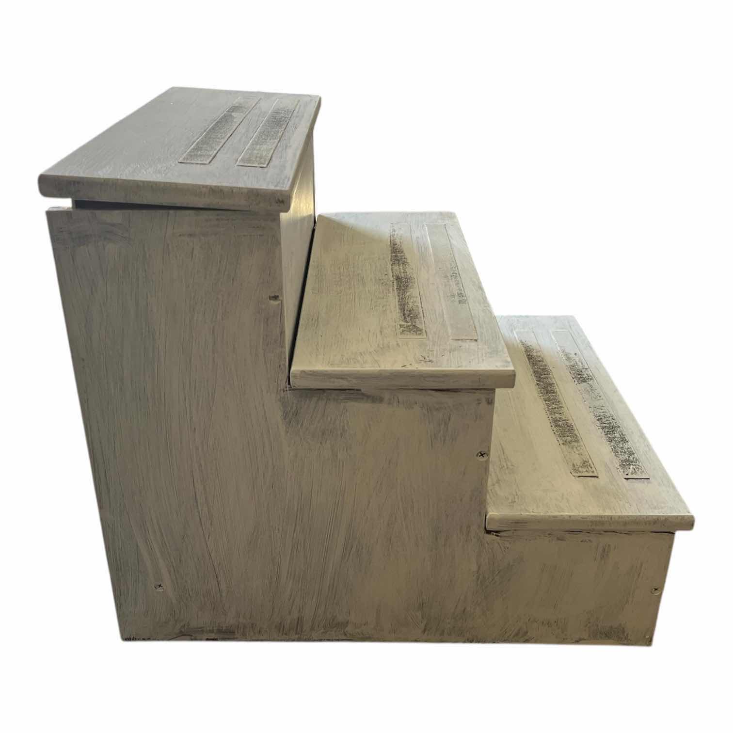 Photo 1 of FARMHOUSE STYLE WHITE DISTRESSED WOOD STEPS 15.75” X 17.75” H14.75”