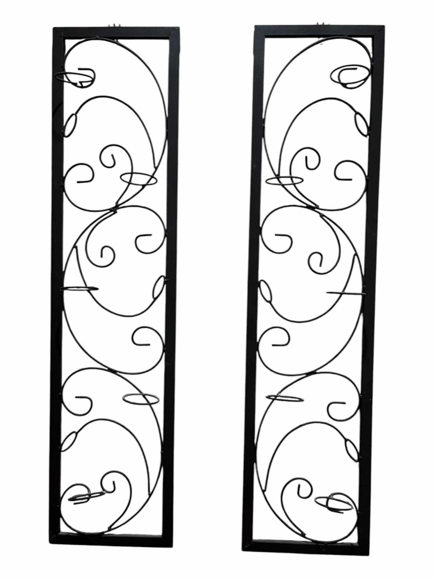 Photo 1 of WROUGHT IRON STYLE WALL HANGING CANDLE HOLDER (2) 9” X 36”