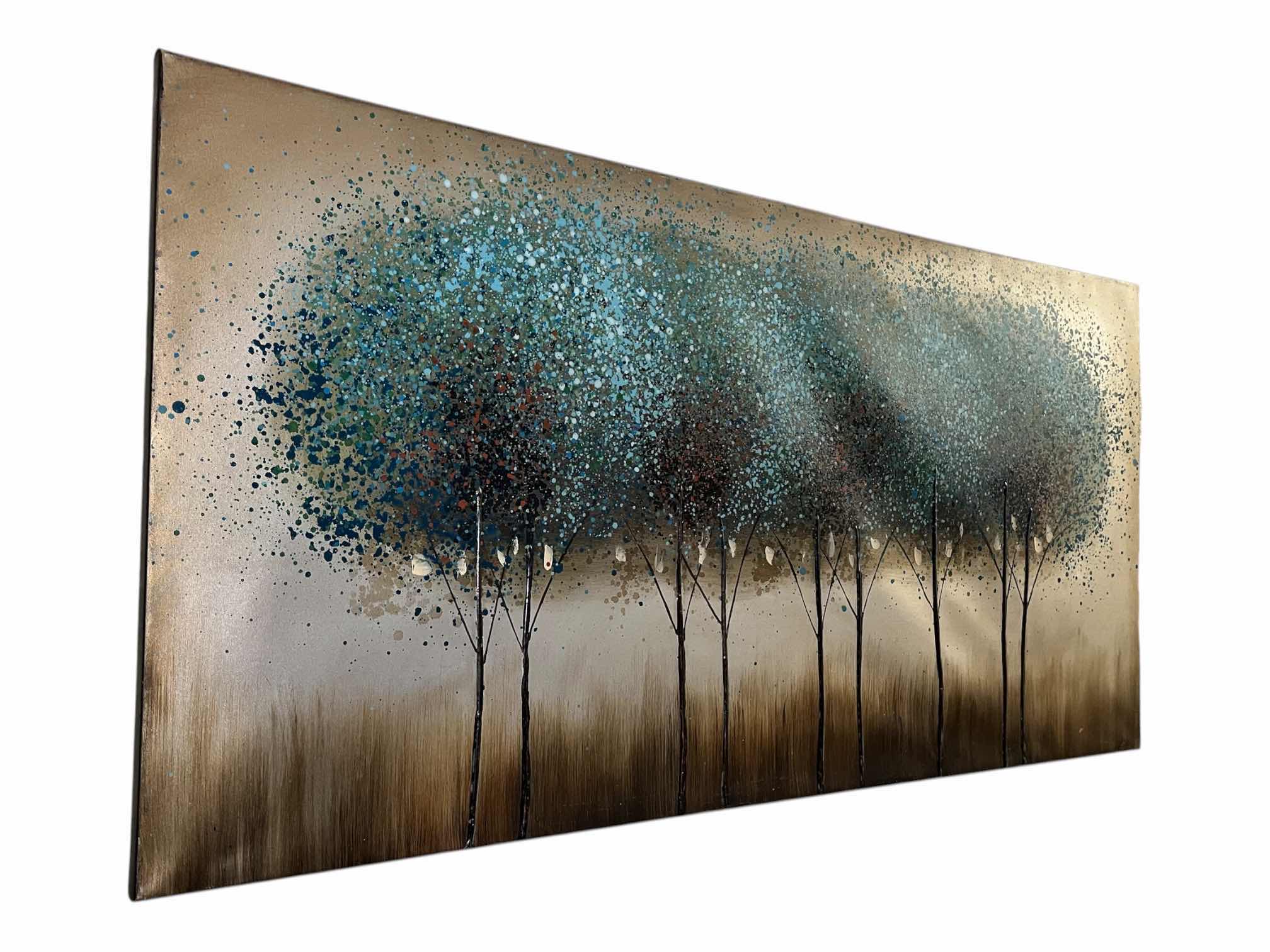 Photo 1 of ABSTRACT TREES CANVAS ARTWORK 60” X 30”