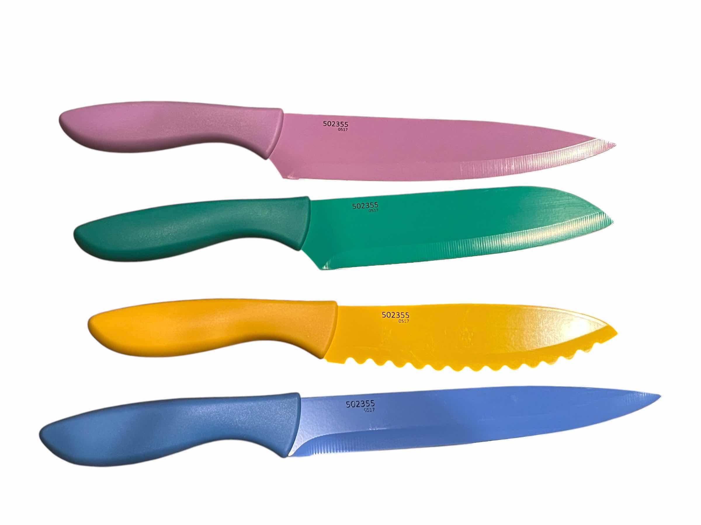Photo 1 of CUISINART COLORFUL KITCHEN KNIFE SET W SHEATHS (4)