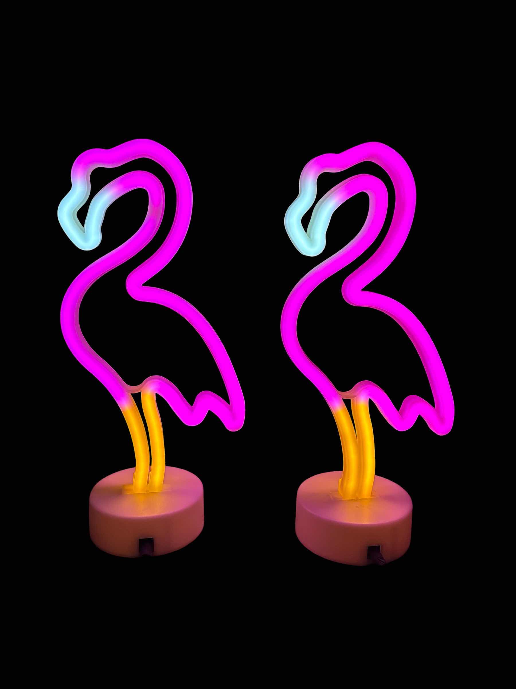 Photo 1 of ENUOLI NEON FLAMINGO LIGHTS (2) 6“ X 13“