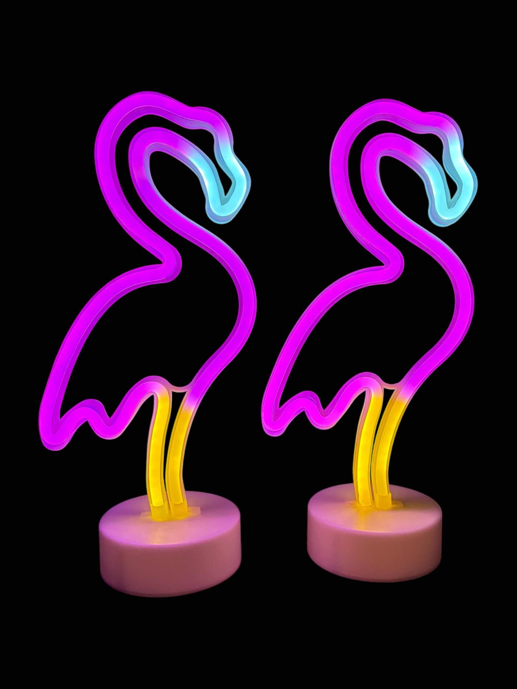 Photo 1 of ENUOLI NEON FLAMINGO LIGHTS (2) 6“ X 13“