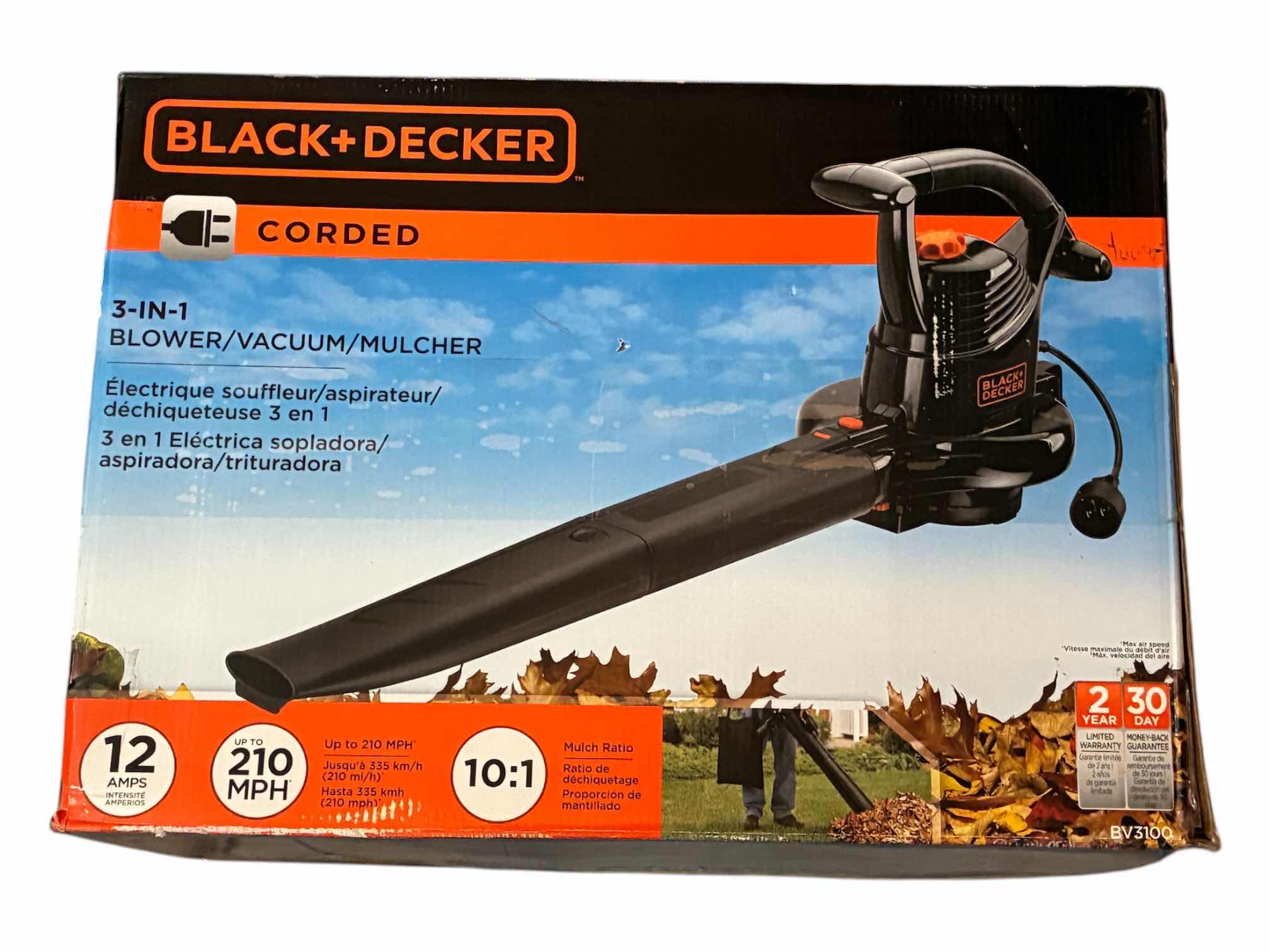 Photo 1 of BLACK & DECKER CORDED ELECTRIC 3-IN-1 BLOWER/VACUUM/MULCHER