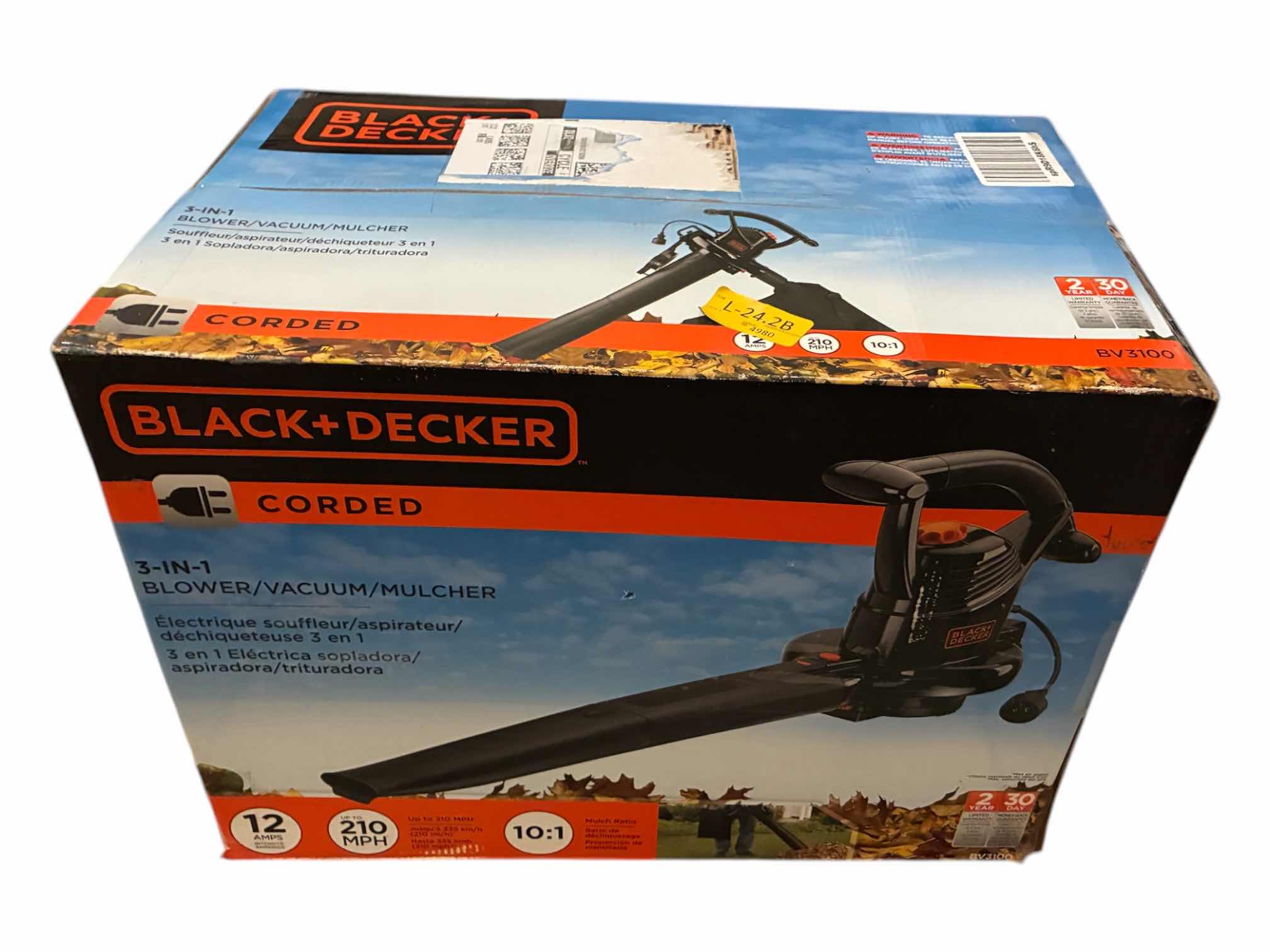 Photo 1 of BLACK & DECKER CORDED ELECTRIC 3-IN-1 BLOWER/VACUUM/MULCHER