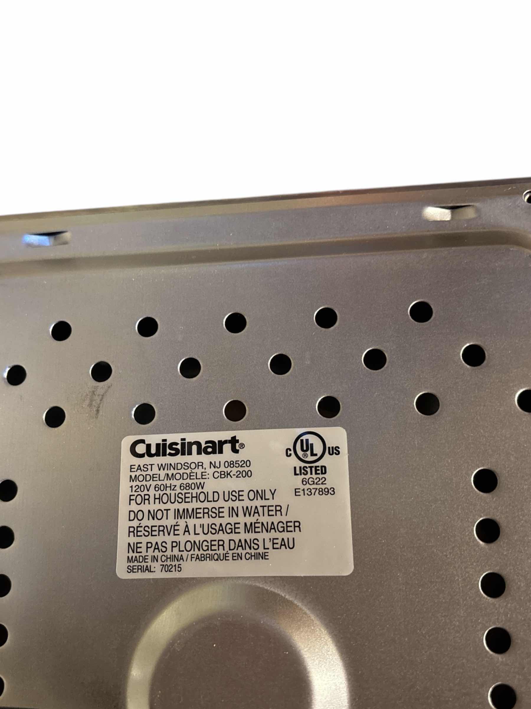 Photo 1 of CUISINART CONVECTION BREAD MAKER CBK-200 $260