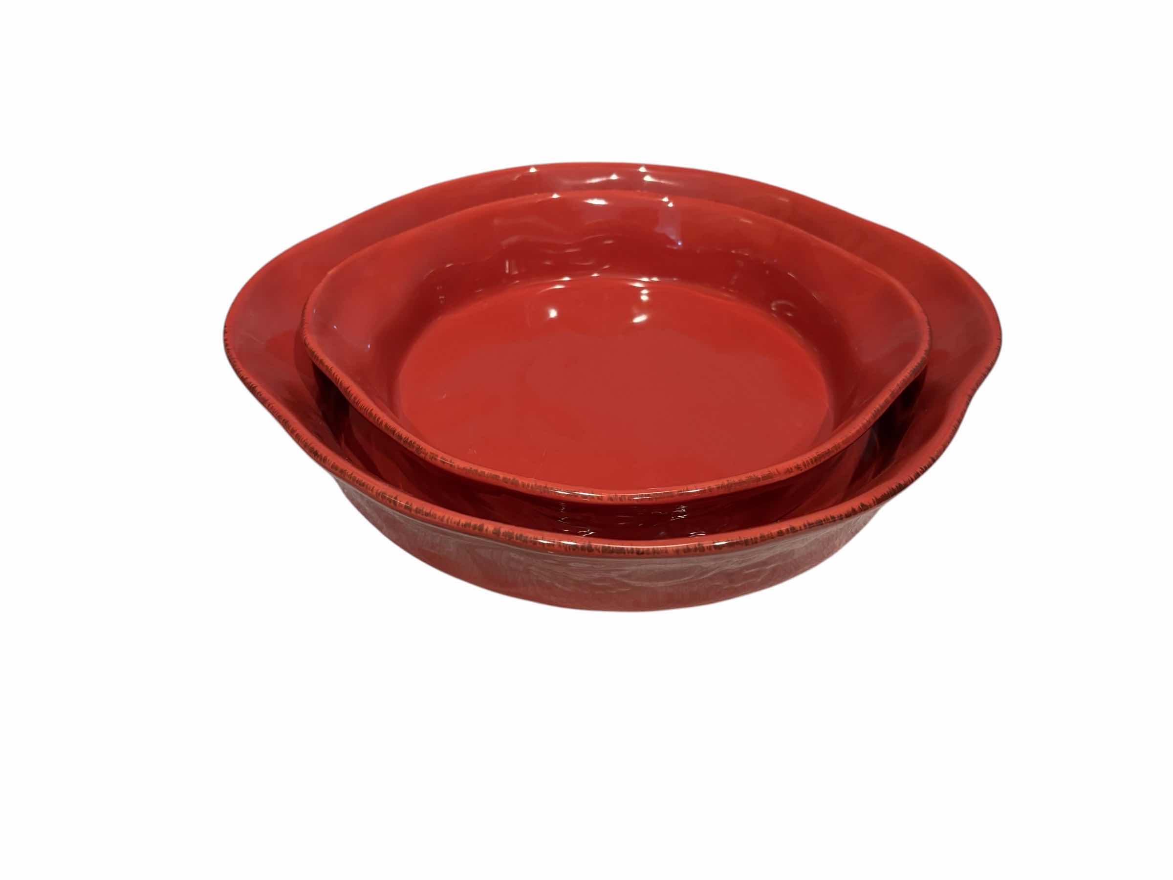 Photo 1 of RACHAEL RAY BURGUNDY LEAVES STONEWARE CASSEROLE/BAKING DISH SET OF 4 (READ NOTES)